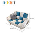 Convertible Leather Sofa Living Room Rolled Arm Loveseat with Pillows