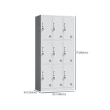 Contemporary Grey Storage Cabinet Metal Cabinet with Hinged Doors
