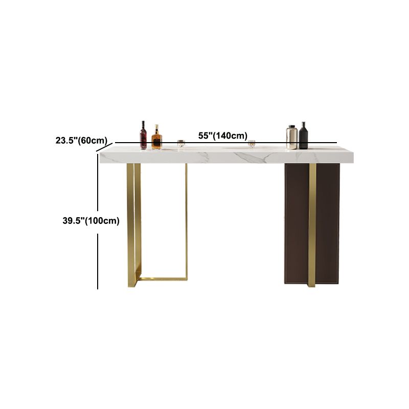 1/2/3 Pieces White Bar Set Glam Stone Top Pub Table with Brown Upholstered Stools Clearhalo 'Bar Furniture' 'furn' 'furn_home_bar_bar_sets' 'Furniture' 'Home Bars & Bar Sets' 'home_bar_bar_sets' 'Kitchen & Dining Furniture' 1200x1200_0c667713-07e1-42da-80b2-f08b2f92557d