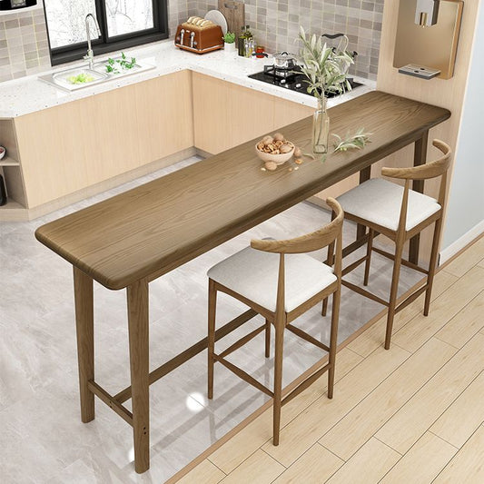 Bruine as hout rechthoekige staaftafel met schroefdeksel voor woonkamer