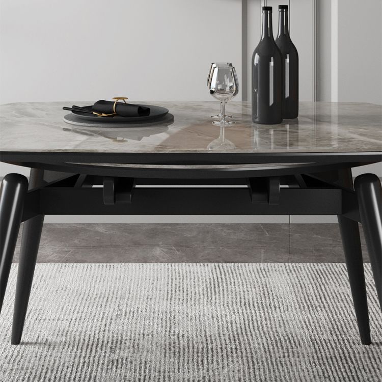 Sintered Stone Top Extendable Round Table in Grey for Restaurant Modern Dining Table with 4 Legs Clearhalo ' dining_table' 'Dining Tables & Seating' 'Dining Tables' 'furn' 'furn_dining_table' 'Furniture' 'furniture_dining_table' 'Kitchen & Dining Furniture' 'kitchen&dining_furn' 'kitchen' 'kitchen_dining_table' 1200x1200_0c674e60-28b5-4831-baa2-449014280569