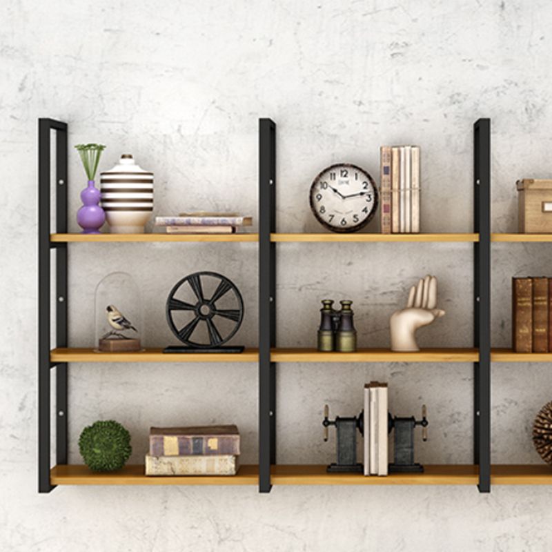 Estantería contemporánea de madera cerrada biblioteca natural flotante