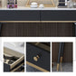 Glam Vanity Dressing Table Set with 5 Storage Drawers in Black