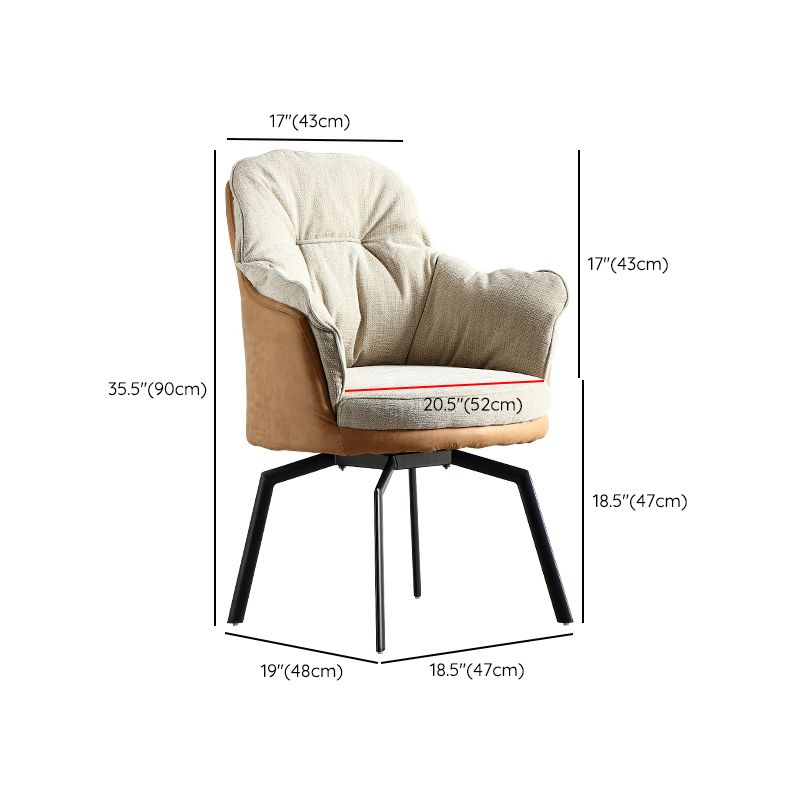 Estilo moderno sin silla de conferencia de brazo silla de escritorio marrón para la oficina