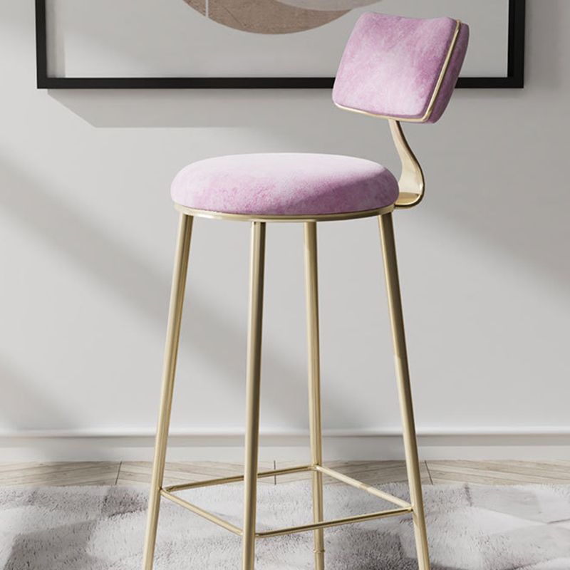 Glam Low Back Bar Stool Footrest Round Upholstered Counter Height Stool Clearhalo 'Bar Furniture' 'Bar Stools' 'bar_stools' 'furn' 'furn_bar_stools' 'furniture_bar_stools' 'Kitchen & Dining Furniture' 'kitchen&dining_furn' 'kitchen' 'kitchen_furn' Furniture' 1200x1200_0c69aefc-db84-4455-a072-a6d0e2a085c9