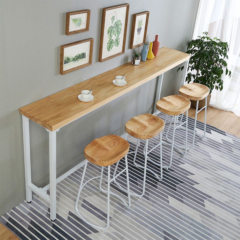 Contemporary Bar Stool Solid Wood Barstool with White Metal Legs Clearhalo 'Bar Furniture' 'Bar Stools' 'bar_stools' 'furn' 'furn_bar_stools' 'Furniture' 'Kitchen & Dining Furniture' 1200x1200_0c6a11c9-be1f-460f-aaf6-af78afa6ff95