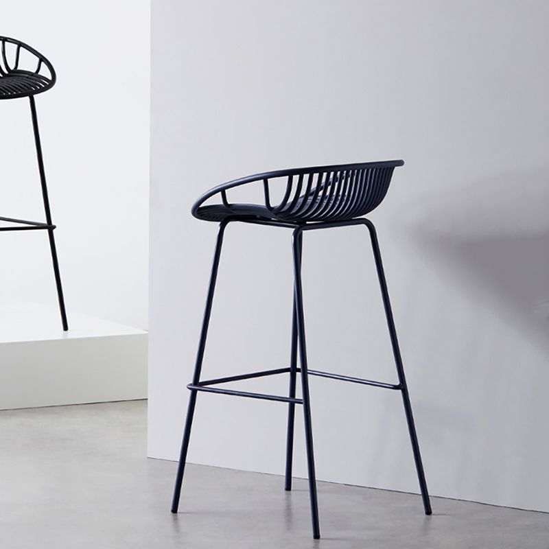 Modern Armless Backrest Counter Stool Iron Cashier Bar Stool with Seat and Pedal Clearhalo 'Bar Furniture' 'Bar Stools' 'bar_stools' 'furn' 'furn_bar_stools' 'Furniture' 'furniture_bar_stools' 'Kitchen & Dining Furniture' 1200x1200_0c6ae7f2-eb56-4865-9b5a-898bc0136620