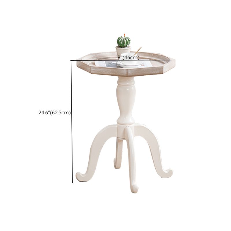 フランスのカントリースタイルのサイドテーブル白の悩みのある木材サイドテーブル