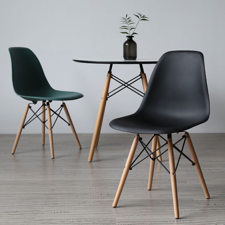 Glam Style Side Chair Set Plastic Dining Room Side Chair with Wood Legs Clearhalo ' kitchen&dining_furn' 'Dining Chairs' 'Dining Tables & Seating' 'dining_chair' 'Furniture' 'furniture_dining_chair' 'Kitchen & Dining Furniture' 'kitchen' 1200x1200_0c6cdcf1-f3f7-4cdb-ae62-da0e264e313b