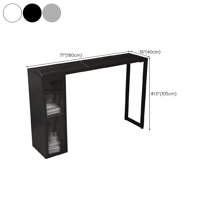 Modern Sintered Stone Bar Table Rectangle Dining Table with Storage Shelves Clearhalo 'Bar Furniture' 'Bar Tables' 'bar_tables' 'furn' 'furn_bar_tables' 'Furniture' 'Kitchen & Dining Furniture' 1200x1200_0c6e0d06-736c-4674-92f9-21ed2a88efcc