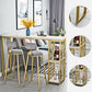 Glam 1/3 Pieces Bar Table Set Rectangle Stone Counter Table with High Stools for Cafe Clearhalo 'Bar Furniture' 'furn' 'furn_home_bar_bar_sets' 'Furniture' 'Home Bars & Bar Sets' 'home_bar_bar_sets' 'Kitchen & Dining Furniture' 1200x1200_0c6ebebf-8a83-4899-9104-d27e20c7feb7