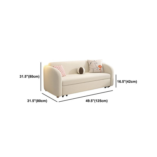 Zeitgenössischer Beige Sofa Bett Smoking -Armsofa Bett mit 2 Kissen