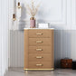 Glam Chest Bedroom Stone Vertical Storage Chest with 5 Drawers
