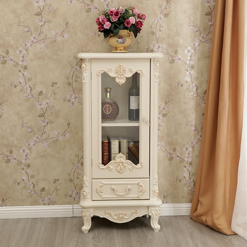 Traditionele display stand glazen deuren massief houten opbergkast voor eetkamer