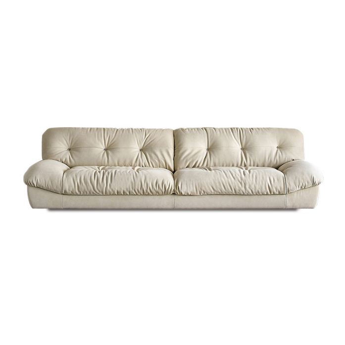 モダンホワイトタフトソファ＆チャイズ29.92 "Hベルベットアームレスソファ