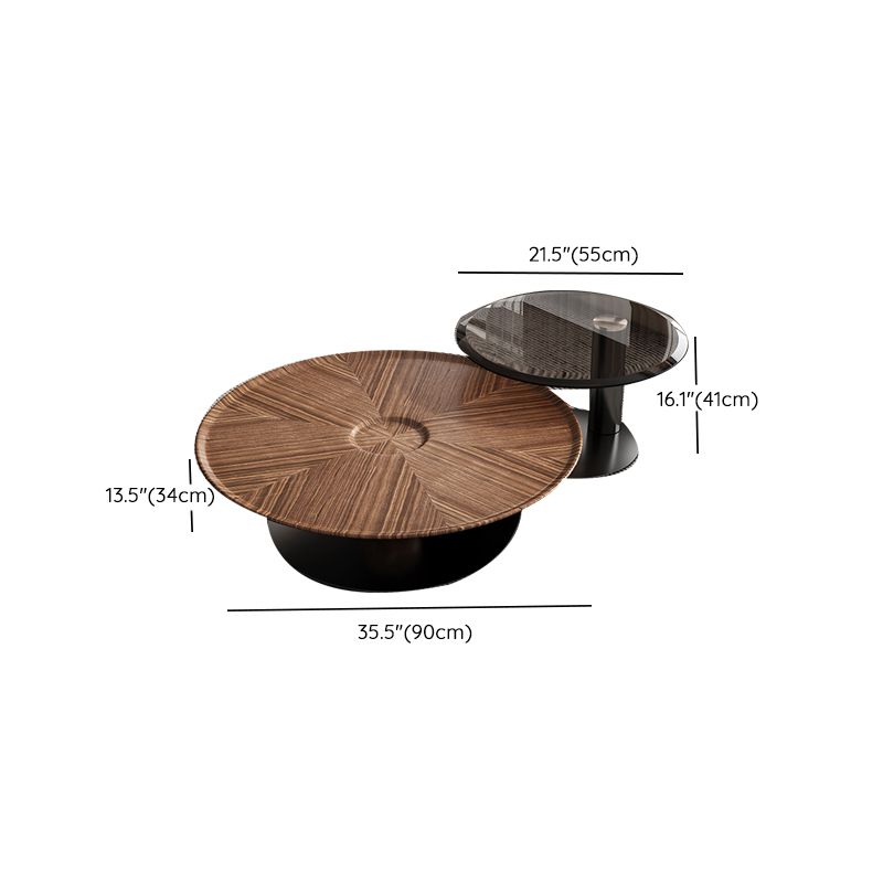 Contemporary Coffee Table Solid Wood Round Pedestal Coffee Cocktail Table Clearhalo 'Coffee & Accent Tables' 'Coffee Tables' 'coffee_tables' 'furn' 'furn_coffee_tables' 'Furniture' 'Living Room Furniture' 1200x1200_0c7027b7-a741-400e-ab52-c350afbb2fc9