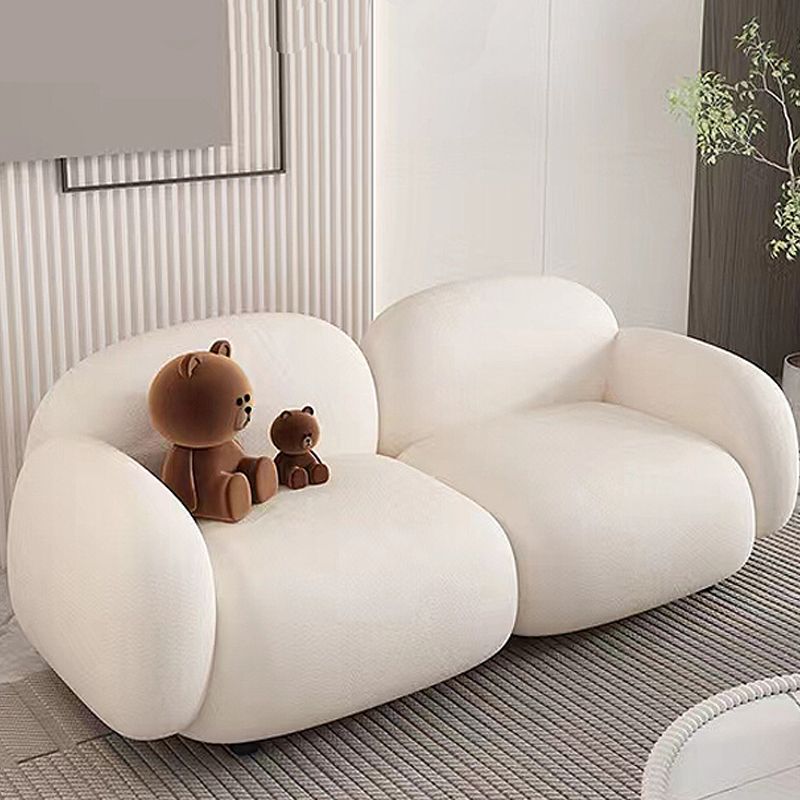 Contemporary Solid Color Velvet Sofa 33.46" Wide Square Arm Sofa