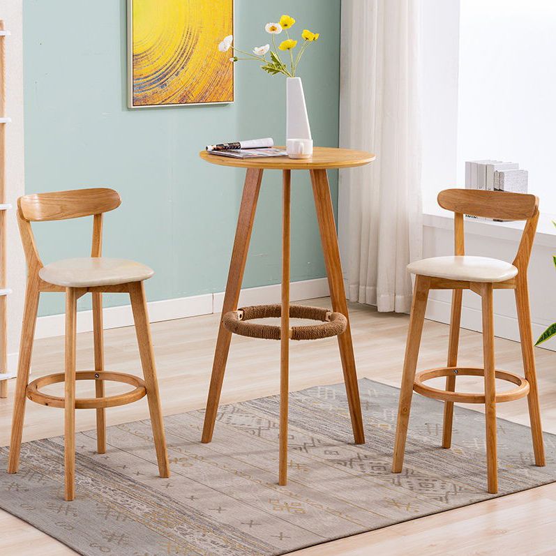 Industrial Backrest Armless Counter Stool Rubber Wood Bar Stool with Cushion for Cafe Clearhalo 'Bar Furniture' 'Bar Stools' 'bar_stools' 'furn' 'furn_bar_stools' 'Furniture' 'Kitchen & Dining Furniture' 1200x1200_0c71d545-6314-4efd-ab39-9892fd8860d0