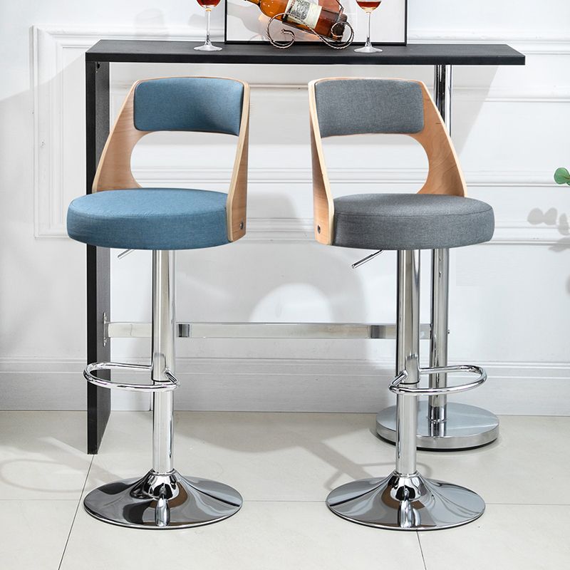 Industrial Style Bar-stool Metal Leg Round Seat Adjustable Stool for Counter Bar Clearhalo 'Bar Furniture' 'Bar Stools' 'bar_stools' 'furn' 'furn_bar_stools' 'furniture_bar_stools' 'Kitchen & Dining Furniture' 'kitchen&dining_furn' 'kitchen' 'kitchen_furn' Furniture' 1200x1200_0c7478eb-b21d-4a05-8f23-9722dda768dc