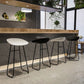 Taburete de bar de metal de estilo moderno, taburete de plástico con respaldo bajo para restaurante