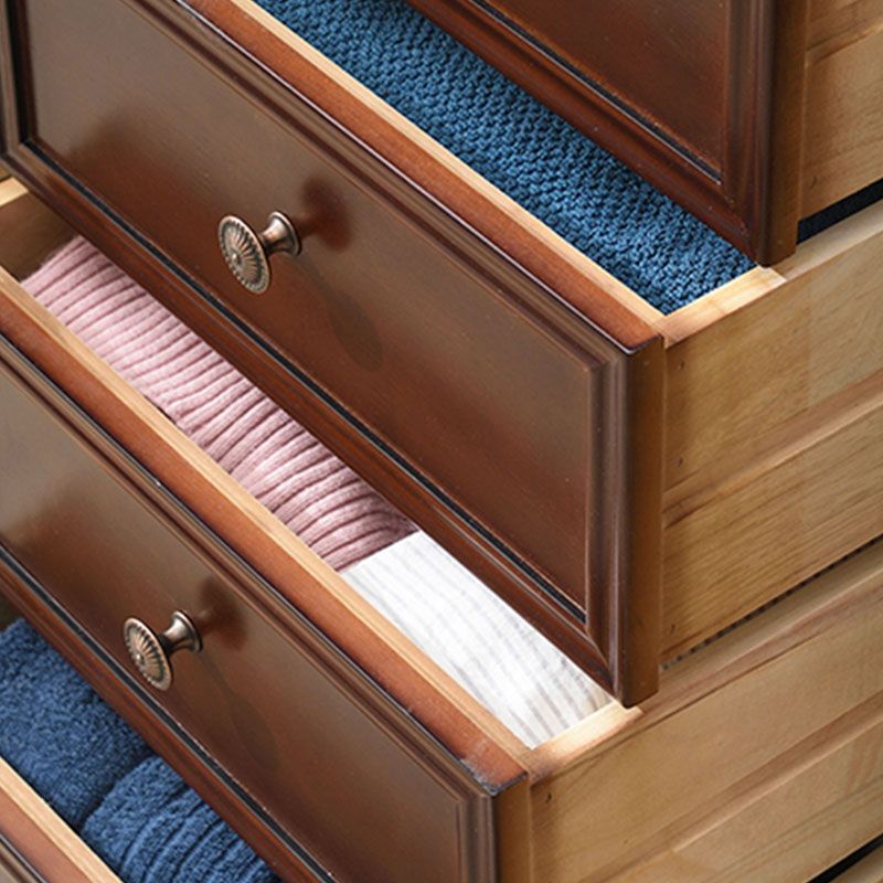 American Traditional Wood Lingerie Chest Bedroom Vertical Dresser without Mirror