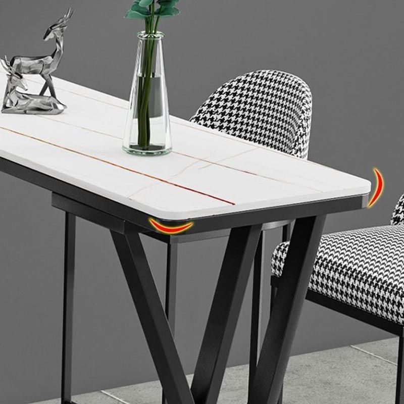 Sintered Stone Top Rectangular Pub Table Industrial Bistro Table with Double Pedestal Clearhalo 'Bar Furniture' 'Bar Tables' 'bar_tables' 'furn' 'furn_bar_tables' 'Furniture' 'Kitchen & Dining Furniture' 1200x1200_0c75b3c7-f5cf-4299-a944-dde84c2b361b