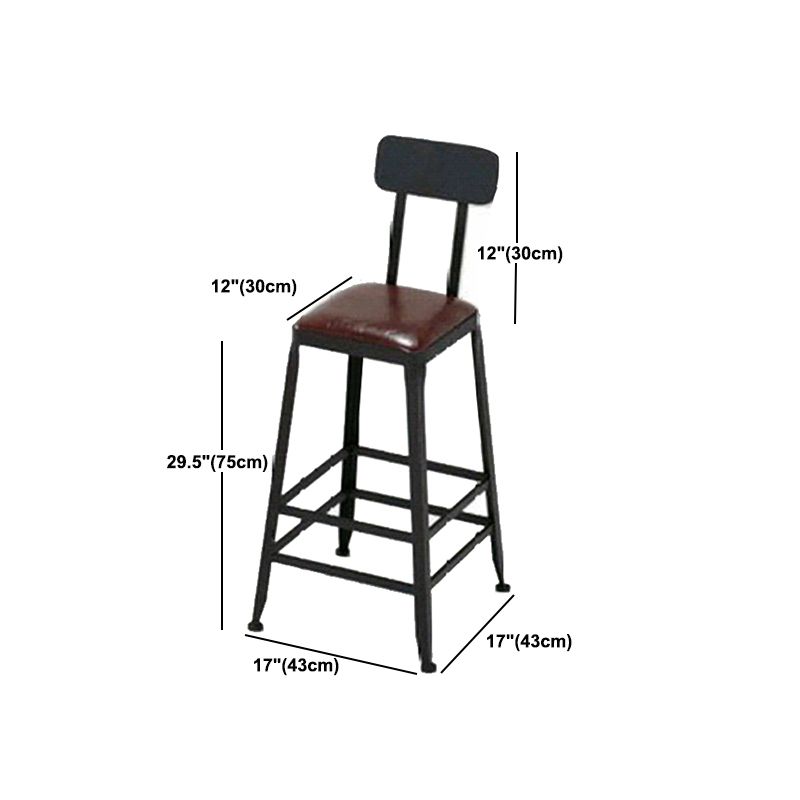 Industrial Metal Stool Wood Rectangle Seat Counter Stool in Matte Finish Clearhalo 'Bar Furniture' 'Bar Stools' 'bar_stools' 'furn' 'furn_bar_stools' 'Furniture' 'Kitchen & Dining Furniture' 1200x1200_0c762244-3f78-4d4b-9074-1480e762a492