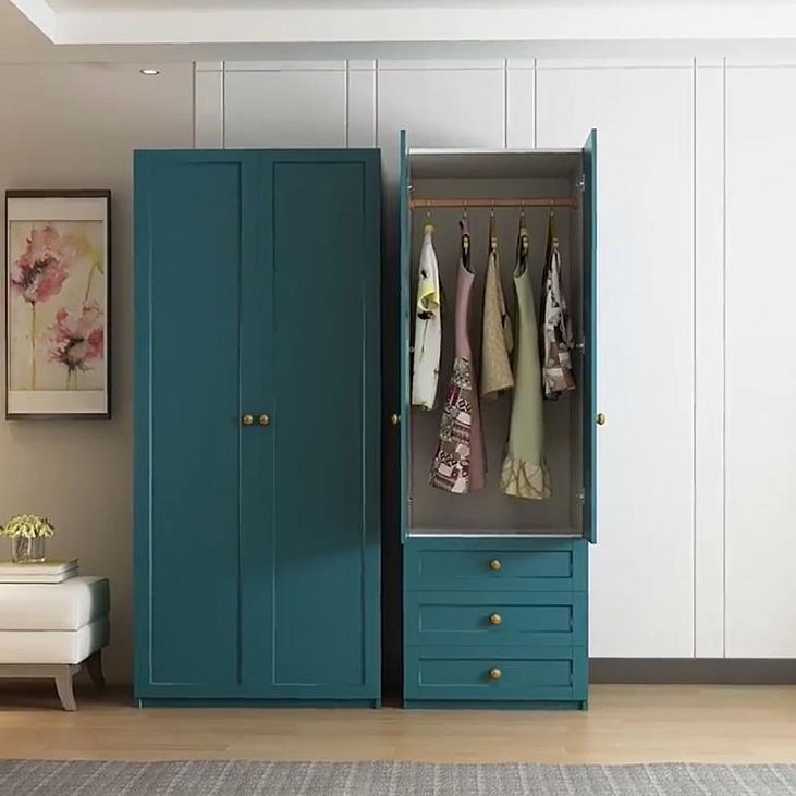 Blauw gemanipuleerde houten garderobe kast eigentijdse garderobe armoire