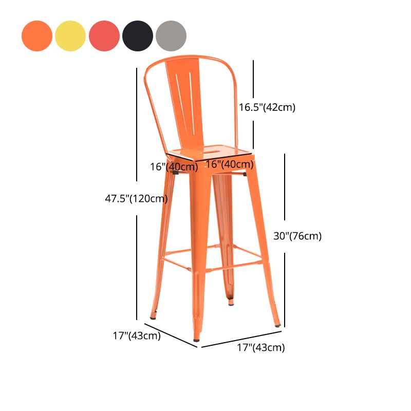 Modern Style Full Back Bar-stool Square Counter Bar Stool with Metal Legs Clearhalo 'Bar Furniture' 'Bar Stools' 'bar_stools' 'furn' 'furn_bar_stools' 'Furniture' 'furniture_bar_stools' 'Kitchen & Dining Furniture' 1200x1200_0c779b09-bc0a-42de-b019-d1cec5a80c68
