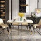 Rectangle Traditional Luxury Dining Table 4 Black Metal Legs Table for Dining Room Clearhalo ' dining_table' 'Dining Tables & Seating' 'Dining Tables' 'furn' 'furn_dining_table' 'Furniture' 'furniture_dining_table' 'Kitchen & Dining Furniture' 'kitchen&dining_furn' 'kitchen' 'kitchen_dining_table' 1200x1200_0c77d23f-ab5b-42c5-9cef-bfcf4a40d839