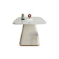 Mesa de comedor de comedor superior de piedra con base de pedestal en blanco