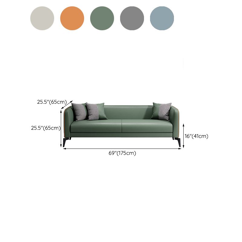 Contemporary Faux Leather Tight Back Tuxedo Arm Living Room Standard Settee