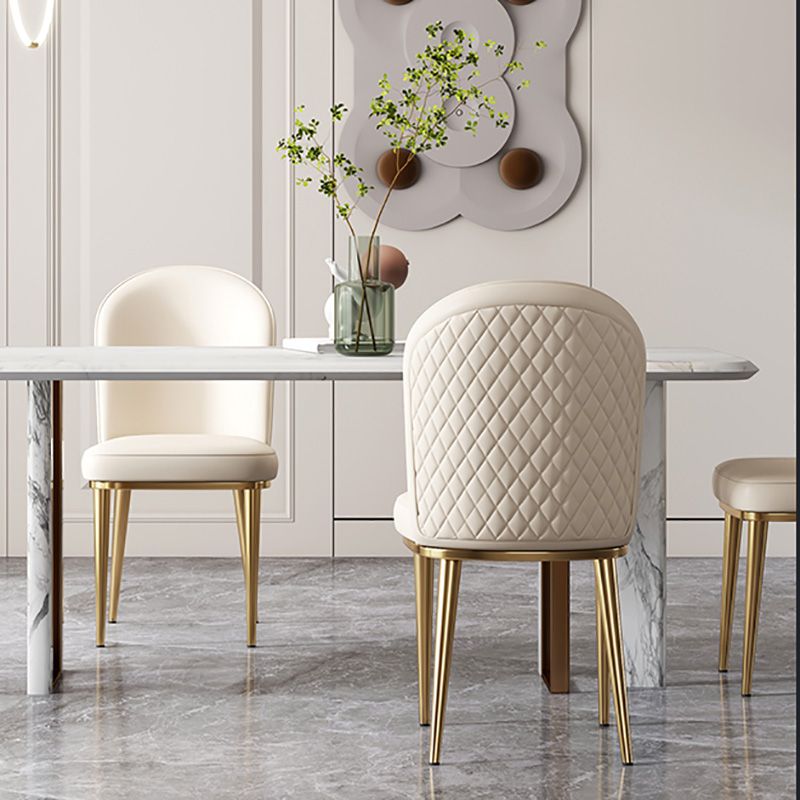 Glam Faux Leather Dining Chair Upholstered Armless Dining Chairs for Restaurant Use Clearhalo 'Dining Chairs' 'Dining Tables & Seating' 'dining_chair' 'furn' 'furn_dining_chair' 'Furniture' 'Kitchen & Dining Furniture' 1200x1200_0c787e5d-a631-4603-84a6-ae8ab3c541c9