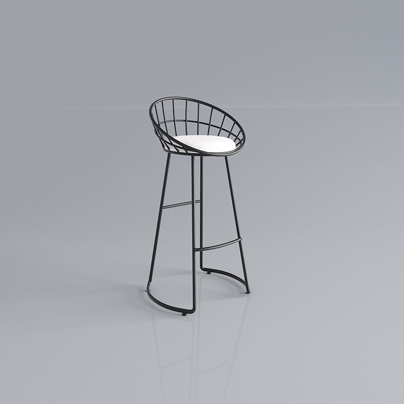 Taburete de bar tapizado moderno, taburete de bar con respaldo bajo y altura de barra con reposapiés