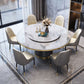 Luxury Home Round Dining Table Marble Table with Black Pedestal Base Clearhalo ' dining_table' 'Dining Tables & Seating' 'Dining Tables' 'furn' 'furn_dining_table' 'Furniture' 'furniture_dining_table' 'Kitchen & Dining Furniture' 'kitchen&dining_furn' 'kitchen' 'kitchen_dining_table' 1200x1200_0c7950d3-1b2a-42fe-ba8f-9318157dcffe