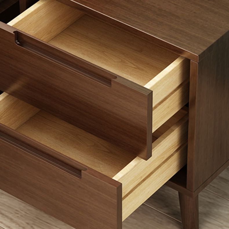 Zeitgenössische massive Holz Nachttischschubladen Betsttisch Beine enthalten