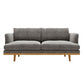 Linen Modern Recessed Arm Sofa Standard Sofa for Living Room, Apartment