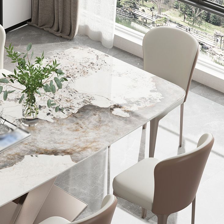 Nordic Sintered Stone Top Dining Set Rectangle 1/2/4/5/7 Pieces Dining Table with Chairs Clearhalo 'Dining Room Sets' 'Dining Tables & Seating' 'dining_room_set' 'furn' 'furn_dining_room_set' 'Furniture' 'furniture_dining_room_set' 'Kitchen & Dining Furniture' 1200x1200_0c7bb850-1381-40d0-8cfa-fbaba6ced303