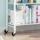Contemporary Style Metal Bookcase Wheel Bookshelf for Home Office