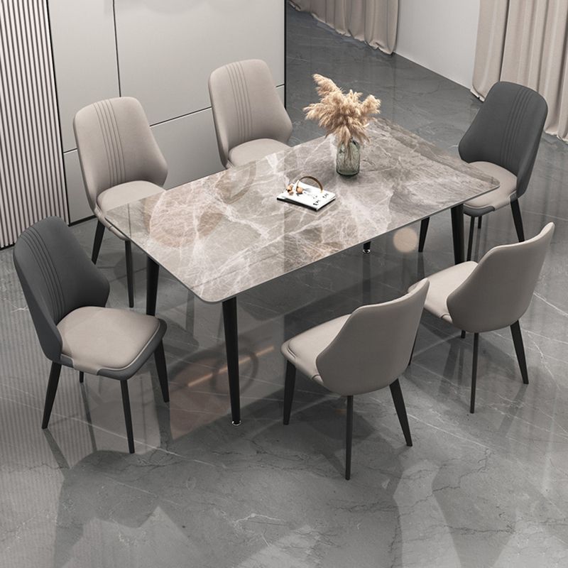 Modern Style Leather Dining Chairs Solid Back Armless Dining Side Chairs Clearhalo ' kitchen&dining_furn' 'Dining Chairs' 'Dining Tables & Seating' 'dining_chair' 'furn' 'furn_dining_chair' 'Furniture' 'furniture_dining_chair' 'Kitchen & Dining Furniture' 'kitchen' 1200x1200_0c7de33d-f988-4141-b9f5-8ade2f7f1788