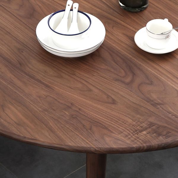 コンテンポラリー1/2/5/6ピース茶色の丸い木製のダイニングセットラウンドラウンドソリッドウッドダイニングセット