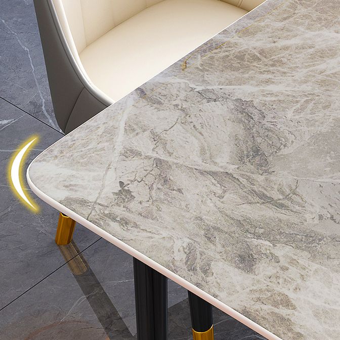 Rectangle Stone Dining Table Luxury Dining Table for Dining Room Clearhalo 'Dining Tables & Seating' 'Dining Tables' 'dining_table' 'furn' 'furn_dining_table' 'Furniture' 'Kitchen & Dining Furniture' 1200x1200_0c7fa0f5-7e59-480c-81f8-9de84d223973