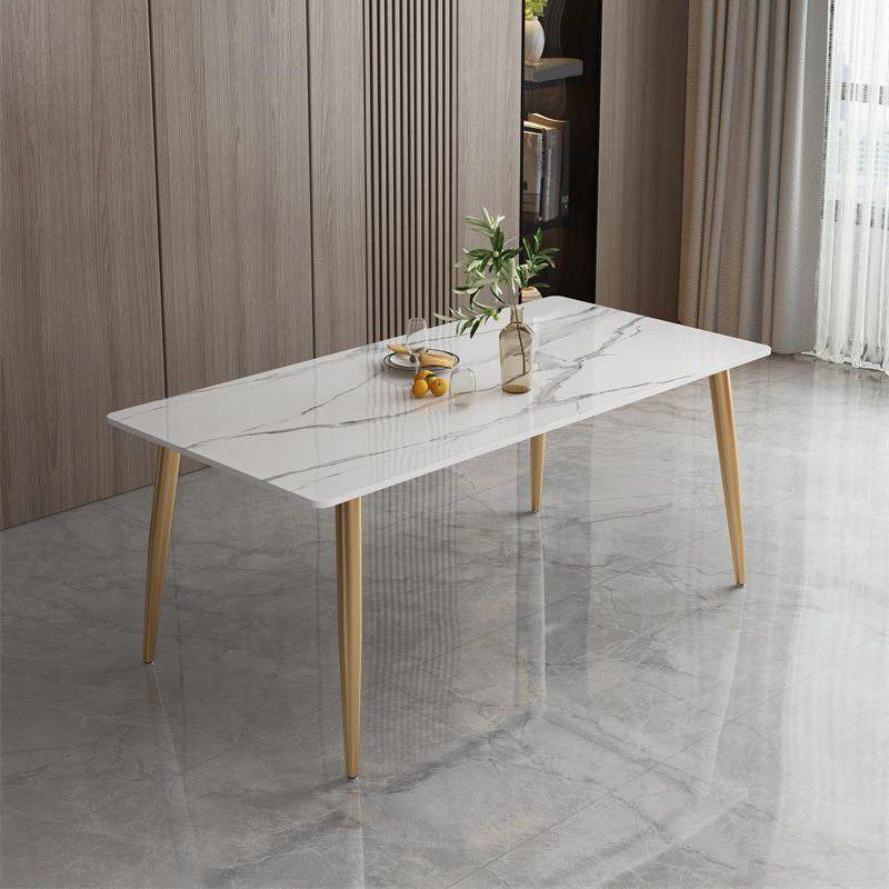 Eigentijdse rechthoekige eettafel, stenen meubel met 4 poten