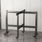 Modern Foldable Dining Table Round Wood Tabletop with Metal Legs