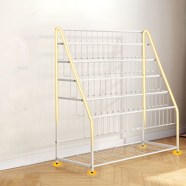 Contemporary Metal Bookshelf White Ladder Shelf Bookcase for Study Room Clearhalo 'Bookcases' 'furn' 'furn_bookcases' 'Furniture' 'Office Furniture' 1200x1200_0c811cea-3d3f-4c9d-8bc2-1bbc43d20c25