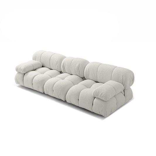 Contemporary Biscuit Back Sofa 26.38"High Velvet Couch for Living Room,White Clearhalo 'furn' 'furn_sofas' 'Furniture' 'furniture_sofas' 'kitchen' 'kitchen_sofas' 'Living Room Furniture' 'Sofa' 'sofas' 1200x1200_0c81861b-8289-4919-be94-f832f814838d