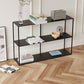 Modern Metal Open Storage Bookcase Black / White Bookshelf with Shelves