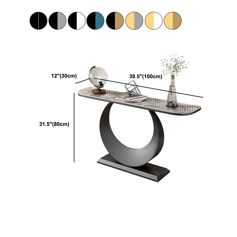 Table de la console abstraite en marbre glamour / métal.