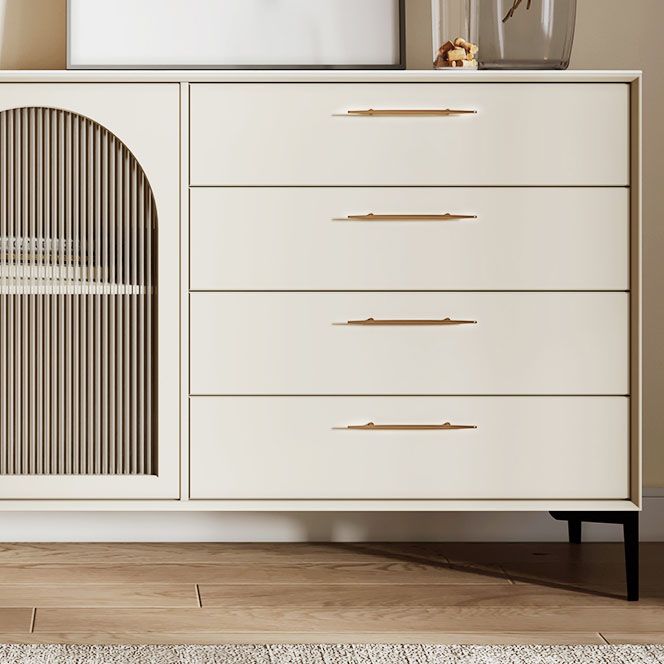 Glazen deuren dressoir eigentijdse steen en gemanipuleerde houten dressoir in het wit