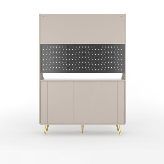 Server di scaffalature regolabili in legno ingegnerizzato glam per soggiorno